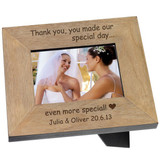 Personalised Thank You Wooden Photo Frame (6 x 4)
