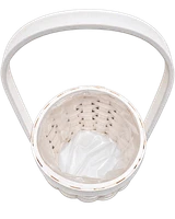 Whitewash Round Cottage Basket