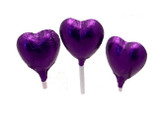 Purple Foil Chocolate Heart Lollipop