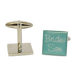 Son of the Bride Teal Square Cufflinks