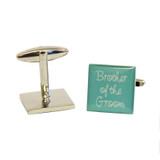 Brother of the Groom Teal Square Cufflinks