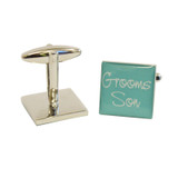 Son of the Groom Teal Square Cufflinks