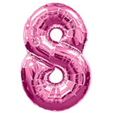 Big Number Balloon 8inch Pink - 38 inch Big Number Balloon 8inch Pink - 38 inch