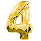 Big Number Balloon 4 Gold - 38 inch Big Number Balloon 4 Gold - 38 inch