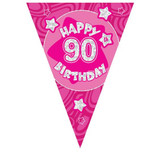 Pink Holographic 90th Banner Pink Holographic 90th Banner