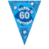 Blue Holographic 60th Birthday Banner Blue Holographic 60th Birthday Banner