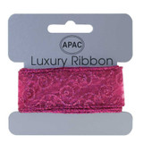 Hot Pink with Glitter Swirls Ribbon 30mm Hot Pink with Glitter Swirls Ribbon 30mm