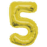 Gold Big Number 5 Balloon 34inch Gold Big Number 5 Balloon 34inch
