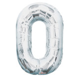Silver 0 Big Number Balloon 34inch Silver 0 Big Number Balloon 34inch