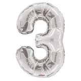 Silver 3 Big Number Balloon 34inch Silver 3 Big Number Balloon 34inch