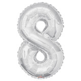 Silver 8 Big Number Balloon 34inch Silver 8 Big Number Balloon 34inch