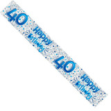 40th Birthday Blue Stars Foil Banner 40th Birthday Blue Stars Foil Banner