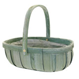 Green Softwood Trug & Folding Handle 24.5cm
