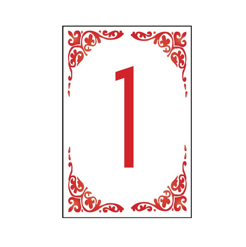 Red Vintage Table Numbers