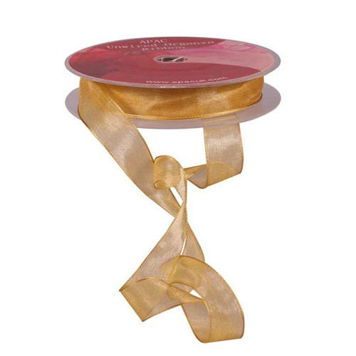 Gold Woven Edge Organza 15mm Gold Woven Edge Organza 15mm