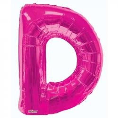 34"  Letter Balloon -  D - Pink