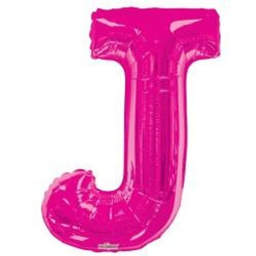 34"  Letter Balloon -  J - Pink