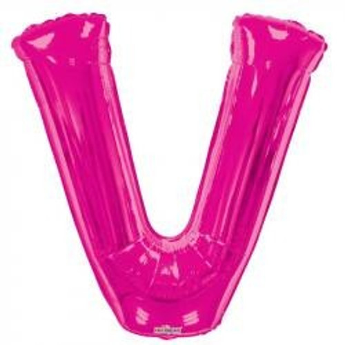 34"  Letter Balloon - V - Pink