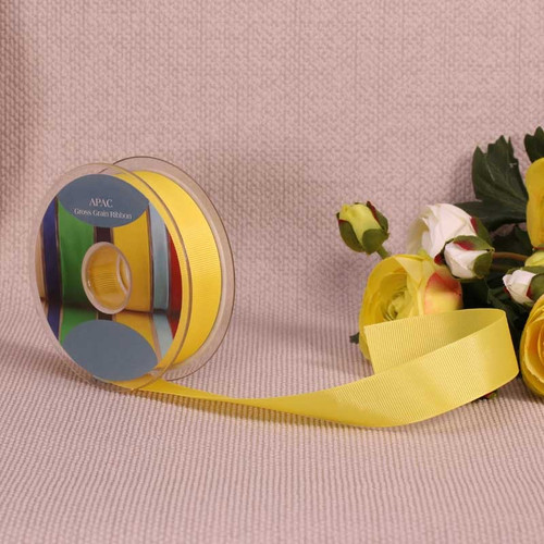 Yellow Grosgrain Ribbon (25mm x 20m) Yellow Grosgrain Ribbon (25mm x 20m)