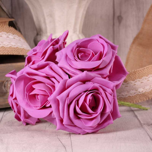 Bunch of 5 Dusky Pink Foam Open Tea Rose Bunch of 5 Dusky Pink Foam Open Tea Rose