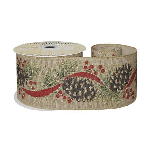 Natural Ribbon with Cones 63mm Natural Ribbon with Cones 63mm