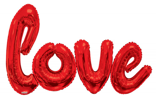 Giant Red Love Script Balloon (84x53inch)