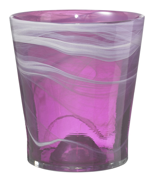 Salinas Glass Pot Marble-Blackberry 15cm