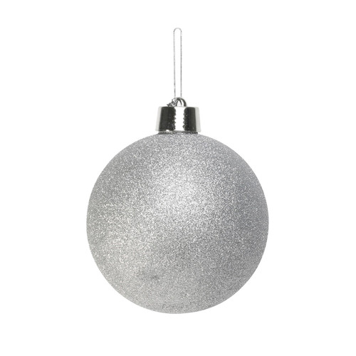 Silver Glitter Shatterproof Bauble (x1) (20cm) Silver Glitter Shatterproof Bauble (x1) (20cm)