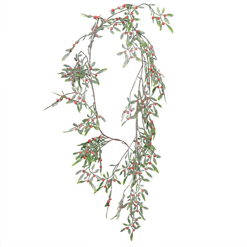 Frosted Red Berry Mistletoe Garland (180cm) Frosted Red Berry Mistletoe Garland (180cm)