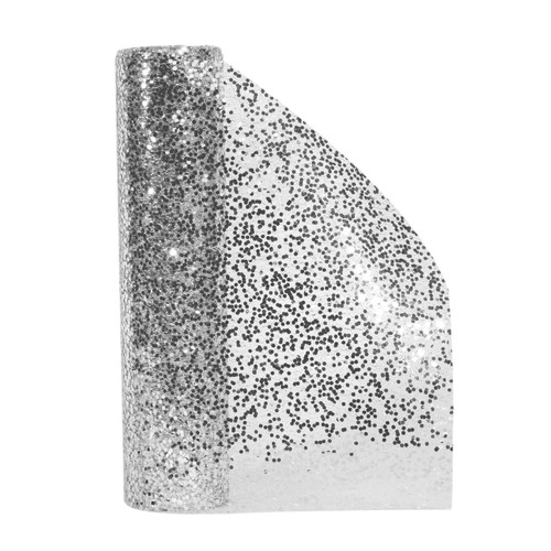 Silver Glitter Mesh ribbon runner 30cm x  5 yards 
