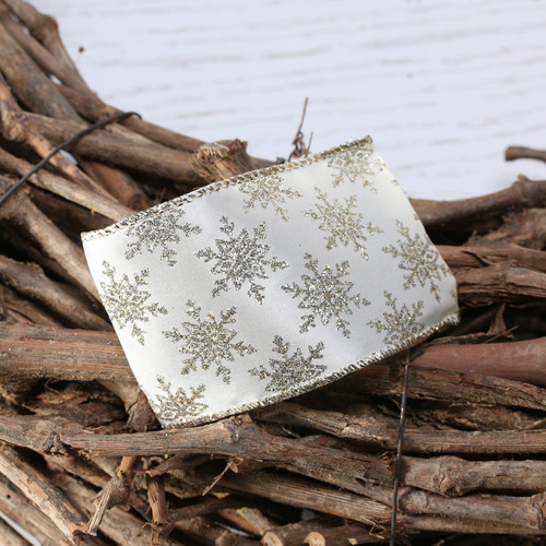 champagne glitter snowflakes (63mm x 10yd) champagne glitter snowflakes (63mm x 10yd)