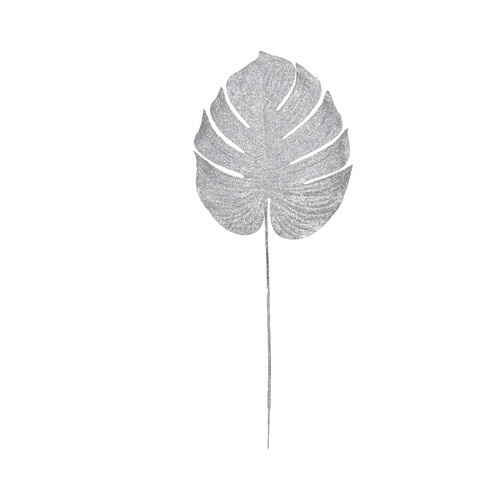Silver Glitter Monstera Leaf (Medium)   Silver Glitter Monstera Leaf (Medium)