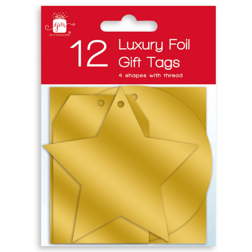 Gold Foiled Christmas Tags (Pack of 12) Gold Foiled Christmas Tags (Pack of 12)