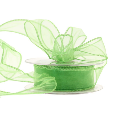 Lime Organza Ribbon 30mm 