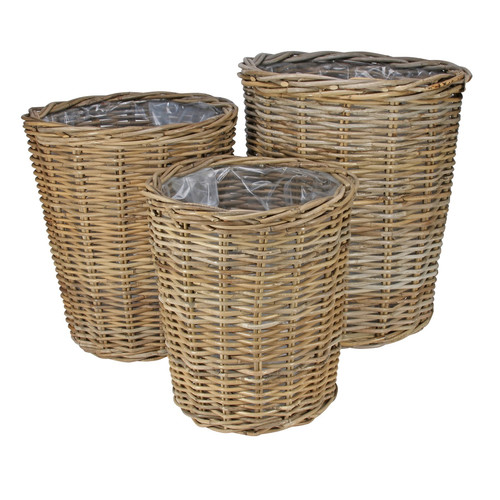 Natural Cane Cylinder Basket (Set of 3) Natural Cane Cylinder Basket (Set of 3)