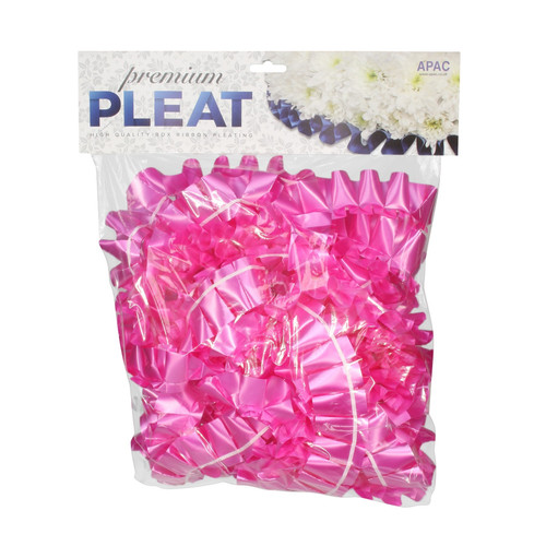 Premium Cerise Pink Pleat Ribbon (50mm x 10m)  Premium Cerise Pink Pleat Ribbon (50mm x 10m)