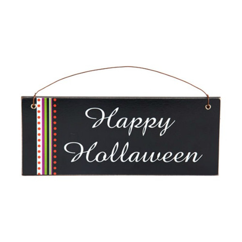 6 Designs Halloween MDF Black Wall Plaque. (Assorted Designs)