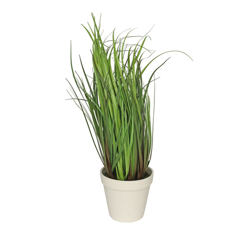 Artificial Grass in Ceramic Pot (46cm)