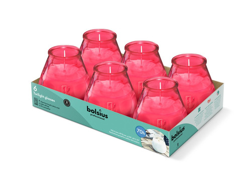 Bolsius Professional Fuchsia Twilight Candles - Set of 6 (104mm x 99mm) Bolsius Professional Fuchsia Twilight Candles - Set of 6 (104mm x 99mm)