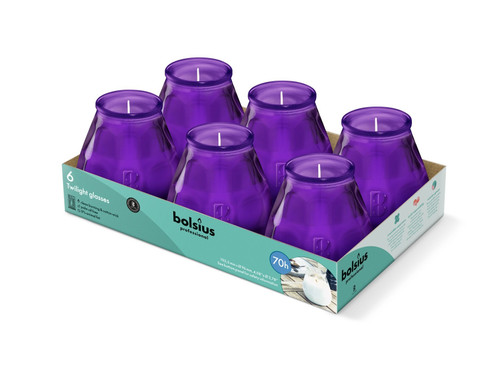 Bolsius Purple Professional Twilight Candles - Set of 6 (104mm x 99mm) Bolsius Purple Professional Twilight Candles - Set of 6 (104mm x 99mm)