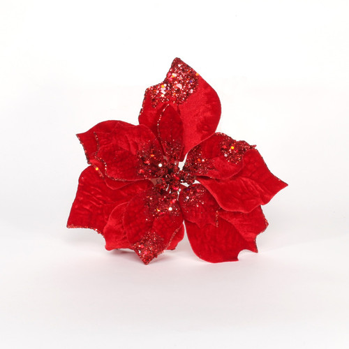 Red Poinsettia with Clip 