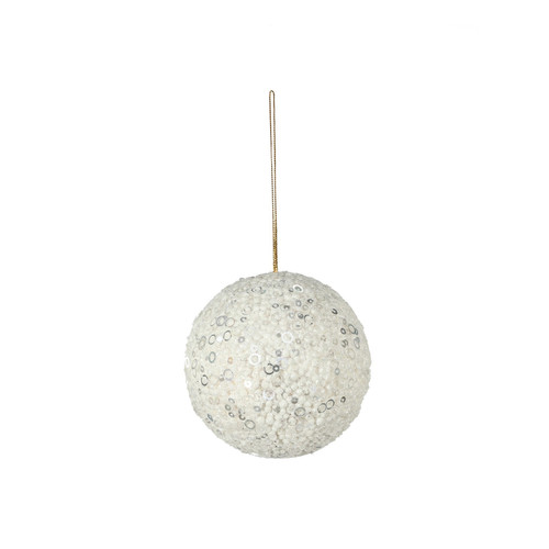 Winter Wonderland White Glitter Bauble (Dia10cm) Winter Wonderland White Glitter Bauble (Dia10cm)