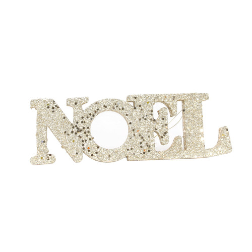 Champagne Glitter Noel Hanging Decoration (L25cm x H8.5cm) Champagne Glitter Noel Hanging Decoration (L25cm x H8.5cm)