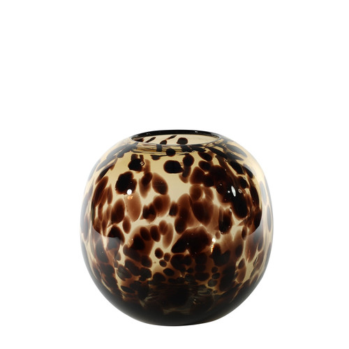 Arabella Mottled Brown Bubble Vase  (H15x17.5cm) Arabella Mottled Brown Bubble Vase  (H15x17.5cm)