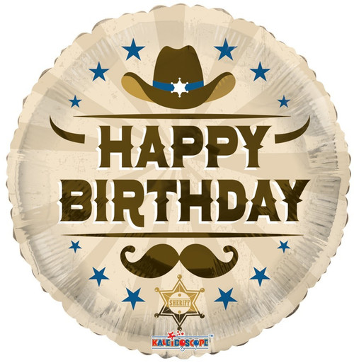 ECO 18inch Cowboy Birthday Balloon ECO 18inch Cowboy Birthday Balloon