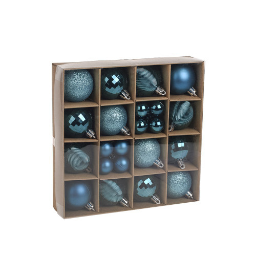 Turquoise Baubles Assorted Pack (5cm/2.5cm) (30 pieces) Turquoise Baubles Assorted Pack (5cm/2.5cm) (30 pieces)