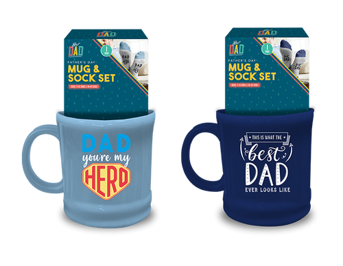 Fathers Day Mug and Sock Set (Assorted Designs)