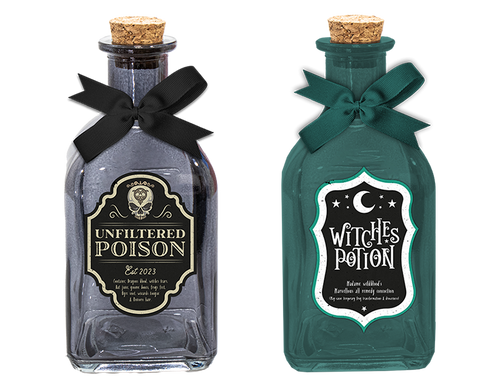 Halloween Glass Decorative Potion Bottles (Assorted) Halloween Glass Decorative Potion Bottles (Assorted)