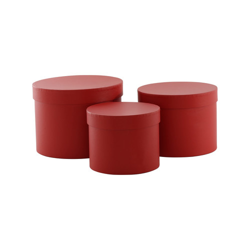 Red Hat Box (Set of 3) (Largest - D19 x H14.4cm) Red Hat Box (Set of 3) (Largest - D19 x H14.4cm)