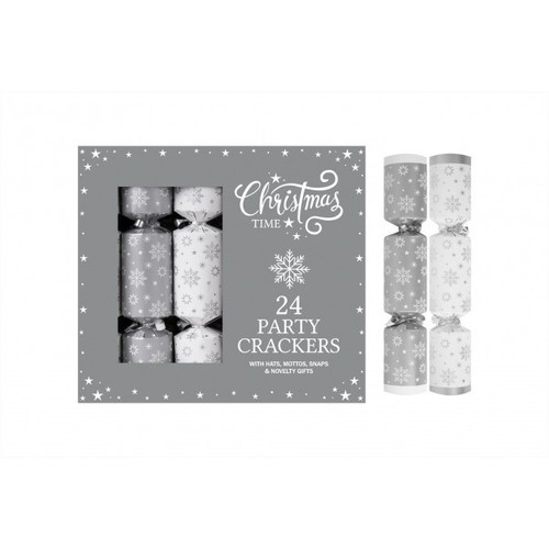 Pack of 24 Silver Stars Crackers (9 Inch)